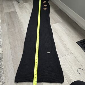 Chic Black Knit Scarf with Button Details